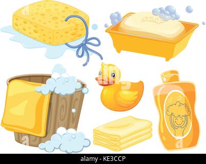 Badezimmer in der Farbe gelb Abbildung Stock Vektor