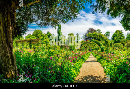 Monets Garten Panorama Stockfoto