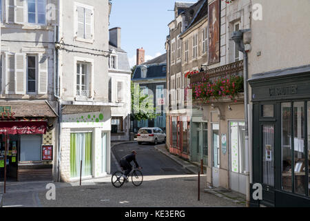 Einkaufsstraße in Argenton Sur Creuse, Frankreich Stockfoto