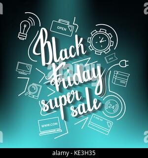 Black Friday Superverkauf Stock Vektor