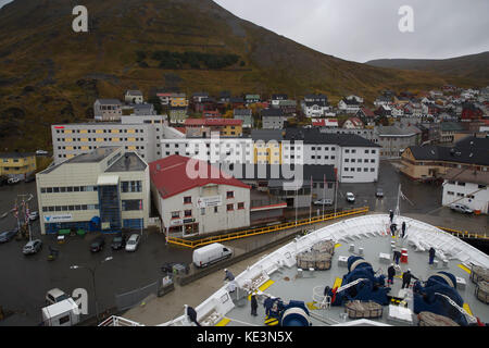 Honningsvag, Norwegen. 18 Okt, 2017. Grauer Himmel über Honningsvåg, Norwegen. Credit: Keith Larby/Alamy leben Nachrichten Stockfoto