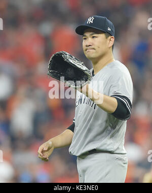 Houston, Texas, USA. 13 Okt, 2017. masahiro Tanaka (Yankees) mlb: New York Yankees Kruges masahiro Tanaka während Spiel 1 der amerikanischen Major League Baseball League Championship Serie gegen die Houston Astros im Minute Maid Park in Houston, Texas, United States. Quelle: Lba/alamy leben Nachrichten Stockfoto