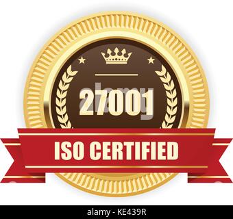Iso 27001 zertifiziert Medaille - Information Security Management Stock Vektor