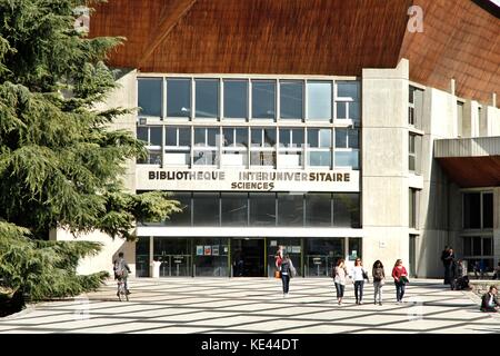 Illustration der Universität Grenoble-Alps (UGA) und des Universitätscampus. Stockfoto