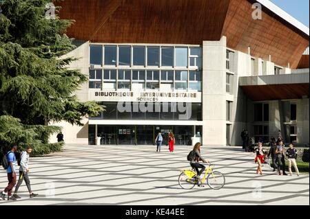 Illustration der Universität Grenoble-Alps (UGA) und des Universitätscampus. Stockfoto