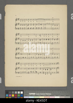 The Japanese Fan ist ein von A.L. Cowley komponierter und von Gottlieb Federlein arrangierter Actionsong aus dem Jahr 1896, der für Schulkonzerte entworfen wurde. Es enthält Texte und Musik, die japanische Themen reflektieren, sowie Illustrationen von Kindern, die Instrumente spielen. Stockfoto
