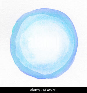Aquarell von Hand bemalt Kreis auf Papier Textur Stockfoto