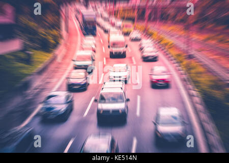 Autobahn Stau Konzept-Autos auf der Autobahn Stockfoto