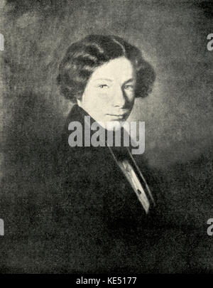 Henry Vieuxtemps - Porträt des belgischen Violinisten und Komponisten als junger Mann. 17. Februar 1820 - vom 6. Juni 1881. Stockfoto