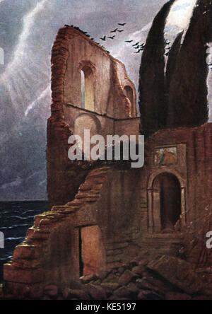 Arnold Böcklin, Ruine am Meer - Ruine am Meer. Schweizer symbolistische Maler, 1827-1901 - eines seiner Gemälde Rachmaninows "Die Insel der Toten' inspiriert Stockfoto