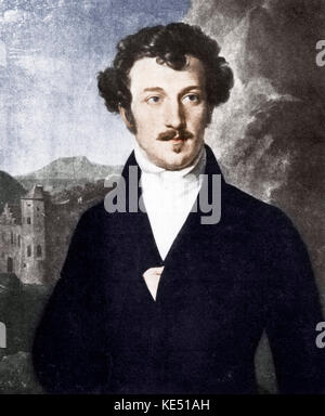 Franz von Schober - Porträt des deutschen Schriftsteller und Dichter, 17. Mai 1798 - 13. September 1882 - die nächsten aller Schubert Freunde Stockfoto