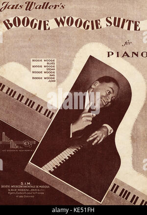 "Boogie Woogie Suite'-Piano Musik von Fats Waller, 1945. Ergebnis decken. FW (geb. Thomas Wright Waller), amerikanischer Jazz Pianist: 21 Mai 1904 - 15. Dezember 1943. Stockfoto