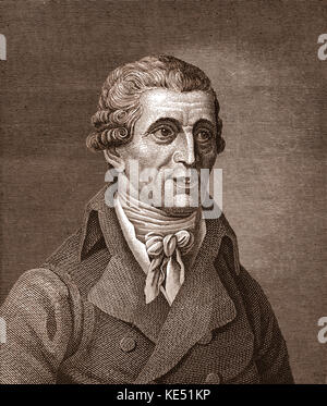 Franz Joseph Haydn - Porträt des österreichischen Komponisten. 31. März 1732 bis 31. Mai 1809. Stockfoto