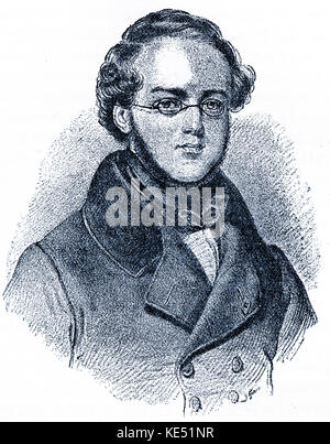 (François Jacques Fromental Halévy Andy) - Porträt des französischen Komponisten. 27 Mai 1799 - 17. März 1862. Stockfoto