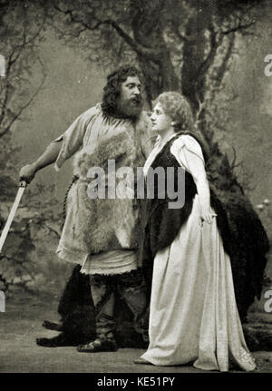 Richard Wagners Oper 'Die Walküre' - Burgstaller als Siegmund und Rosa Sucher als Sieglinde. Teil von 'Der Ring des Nibelungen' (Der Ring cycle"). Le Théâtre, Dezember 1899. Walküre/Walkyrie Stockfoto