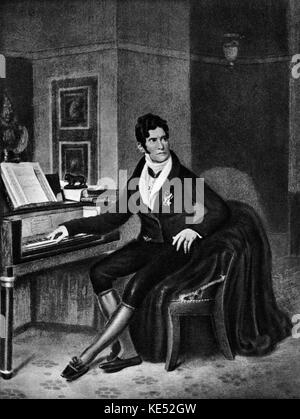 Gaspare Spontini am Keyboard der Hersaut 1826. Die italienische Oper Komponist und Dirigent, 14. November 1774 - 24. Januar 1851 Stockfoto