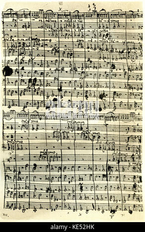 Johann Sebastian Bachs handgeschriebene Manuskript Score für seine Kantate "Weinen, Klagen, Sorgen, Zagen" (BWV 12). Übersetzung: "Weinen, Klagen, Sorgen, Angst". JSB, Deutscher Komponist: 21. März 1685 - vom 28. Juli 1750. Stockfoto