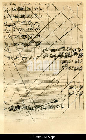 Johann Sebastian Bachs handgeschriebene Manuskript für "die Beruhigung von Aeolus" - verworfen Seite pf letzte Bass Solo. Drama per Musica BWV 205. Auch als "Aeolus befriedet' oder 'Aeolus zufrieden' bekannt. Weltliche Kantate. JSB, Deutscher Komponist: 21. März 1685 - vom 28. Juli 1750. Stockfoto