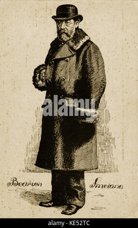 Bedrich Smetana, Porträt, 1880. im Pelz gefüttert Winter Mantel und Hut. Böhmisch-tschechischen Komponisten, 2. März 1824 bis 12. Mai 1884. Stockfoto