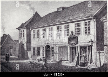 Carl Maria von Weber Geburtshaus in Eutin, Deutschland. CMvW, Deutscher Komponist: 18. November 1786 - vom 5. Juni 1826. Stockfoto