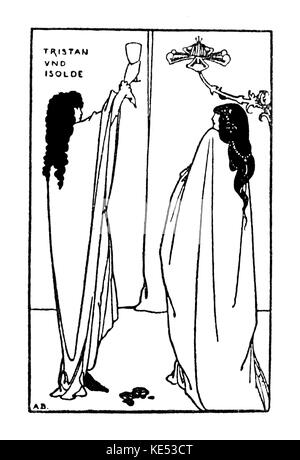 Richard Wagners Tristan und Isolde. Zeichnung von Aubrey Beardsley, 1896. RW: deutsche Komponist & Autor, 22. Mai 1813 - vom 13. Februar 1883. AB: Deutsch Illustrator, 21 August 1872 - 16. März 1898. Stockfoto