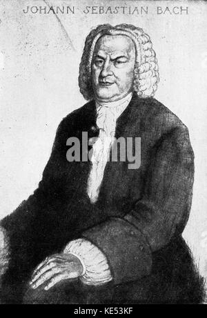 Johann Sebastian Bach, gezeichnet von Emil Orlik. Deutscher Komponist und Organist, 21. März 1685 - vom 28. Juli 1750. EO: tschechische Künstler, Kupferstecher und lithograf: 21. Juli 1870 bis 28. September 1932 Stockfoto