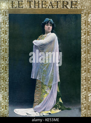 Agnes Borgo als Salammbo in der Alammbo' im l'Académie Nationale de Musique. Oper von Ernest Reyer auf Roman von Gustave Flaubert. Abdeckung Le Theater Oktober 1904. AB: Französisch dramatischen Sopran 1879 - 1958. ER: Frehc oper Komponist vom 1. Dezember 1823 bis 15. Januar 1909. Stockfoto