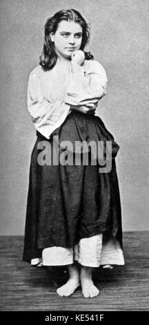 Célestine Galli-Marié französische Mezzosopranistin, als Mignon in Ambroise Thomas's Oper Mignon an der Opéra Comique. Foto Lecarde, Paris. CGM: 1840 - 1905. Der französische Komponist, den 5. August 1811 - 12. Februar 1896. Stockfoto