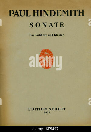 Paul Hindemith Paul Hindemith - Titelseite der Score. Sonate für Englisch Horn und Klavier. Von Schott & Co.Ltd., London, 1941 veröffentlicht. Deutsche Komponist: 16 November 1895 - 28. Dezember 1963. Stockfoto