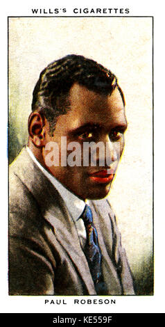 Paul Robeson. Afro-amerikanischer Schauspieler, Sänger und Autor, 9. April 1898 - 23. Januar 1976. (Wills zigarette Karte) Stockfoto