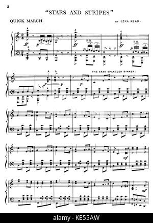 Sterne und Streifen März von Esra lesen. Enthält die Das Star Spangled Banner. Ergebnis London, Paxton, 191 -. Nationalhymne der Vereinigten Staaten von Amerika. Auf der Grundlage von Gedicht in 1814 von Francis Scott Key geschrieben Stockfoto