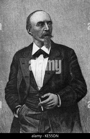 Hans von Bülow (Bülow) - Portrait Zeichnung der deutsche Pianist und Dirigent, vom 8. Januar 1830 - 12. Februar 1894. Stockfoto