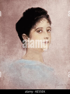 Johann Strauss II Frau Adele Der oesterreichische Komponist, Dirigent und Geiger (1825-1899) Stockfoto