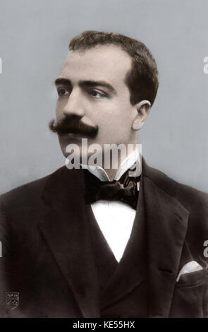 Umberto Giordano - Portrait. Die italienische Oper Komponist 28 August 1867 - 12. November 1948. Eingefärbte Version. Stockfoto