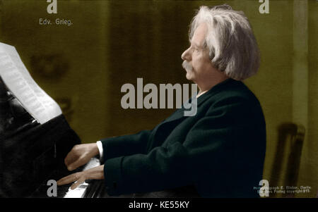 Edvard Grieg Klavier spielen norwegischen Komponisten, 15. Juni 1843 - 4. September 1907 Stockfoto