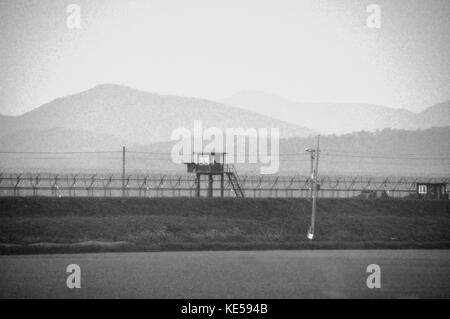 DMZ, Südkorea - 26. September: Grenze zu Nordkorea, 26. September 2014. Stockfoto