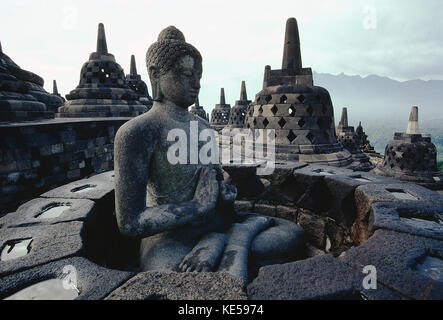 Indonesien. Java. Borobudur. Stockfoto