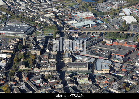 Luftbild der Innenstadt Accrington, Lancashire, Großbritannien Stockfoto