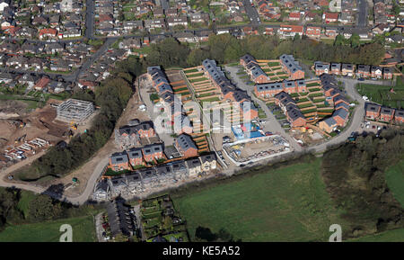 Neue Häuser & Wohnungen im Adlington, Lancashire, England gebaut Stockfoto