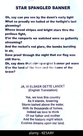 Das Star Spangled Banner Nationalhymne Musik Cover Illustriert Mit Us Flagge Datum 1861 Stockfotografie Alamy