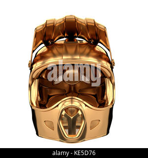 Golden Moto Sport Helm isoliert Stockfoto