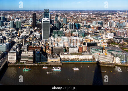 Die Skyline von London Luftaufnahme von Shard Stockfoto