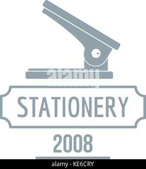 Hefter logo, einfachen grauen Stil Stock Vektor
