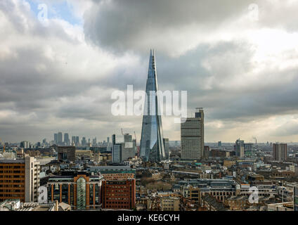 Die glasscherbe, London-Aerial Aussicht auf die Skyline von London aus Saint Paul's Cathedral Stockfoto