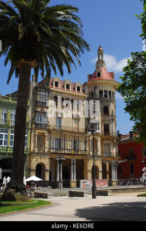 Spanien, Galizien, Provinz Lugo, Ribadeo, Plaza Stockfoto