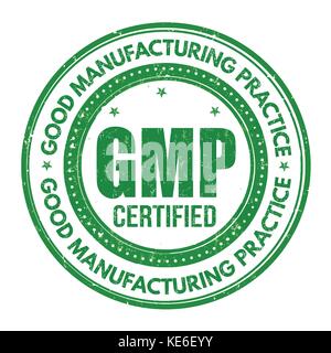 Good Manufacturing Practice (GMP) grunge Stempelabdruck auf weißem Hintergrund, Vector Illustration Stock Vektor