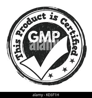 Good Manufacturing Practice (GMP) grunge Stempelabdruck auf weißem Hintergrund, Vector Illustration Stock Vektor