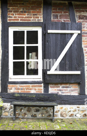 Detail der mittelalterlichen Bauernhaus in der Normandie, Frankreich Stockfoto