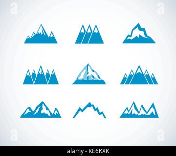 Satz von Berg Symbole. Vector EPS 10. Stock Vektor