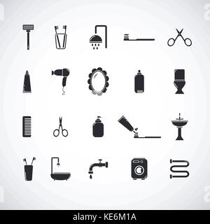 Bad und Wc Symbole. Vector EPS 8. Stock Vektor